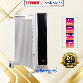 Máy sưởi dầu 15 thanh Tiross TS9215 2800W - Hàng chính hãng