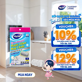 Bông Lau Thay Thế MyJae Đài Loan Sợi Fiber Cho Cây Lau Nhà Tự Vắt Kháng Khuẩn Và Cây Lau Nhà Phun Sương 33.5 x 10.5 cm