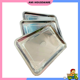 Mua { Hàng tốt Giá Sốc} Khay inox cao cấp sâu 2cm nhiều size đựng thực phẩm
