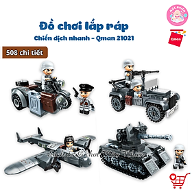 Đồ chơi lắp ráp, xếp hình Qman 21021 - Chiến dịch nhanh (508 chi tiết) - Dành cho bé trai từ 6 tuổi