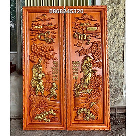 Mua TRANH CÂU ĐỐI KHẮC CHỮ CHẠ BẰNG GỖ HƯƠNG ĐỎ KT 37×107×4CM