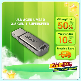 USB Acer UM310 32GB | 64GB | 128GB | 256GB | 512GB tốc độ đọc lên đến 115 MB/s USB 3.2 Gen 1 - Hàng chính hãng bảo hành 5 năm