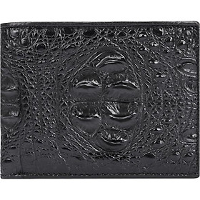 Ví Nam Da Cá Sấu Nguyên Con Huy Hoàng HT2204 (12.5 x 10 cm) - Đen