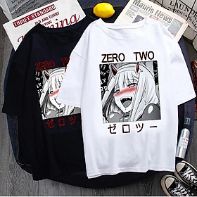 Áo Thun Tay Ngắn Cổ Tròn In Anime Darling In The Franxx Men Kawaii Cartoon Zero Two Thời Trang Unisex nam nữ độc đẹp giá