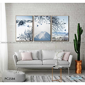 Mua Bộ 3 Tranh Canvas Phong Cảnh Mây Núi - Tranh Linh