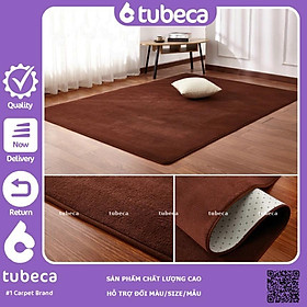 Mua Thảm Nhung Mịn Cao Cấp Trải Sàn Phòng Ngủ | Màu Nâu | Dày dặn | 2m x 1m6 | TUBECA