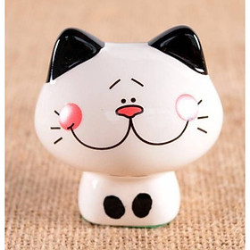 Tượng trang trí gốm sứ mèo kute 6x6,5cm