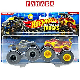 Đồ Chơi Bộ 2 Siêu Xe Monster Trucks - Hot Wheels FYJ64M - Dragon Hunter + Dragonizer