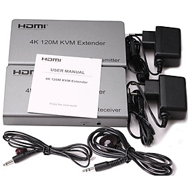 Bộ Khuếch Đại Tín Hiệu HDMI Extender Qua LAN Kéo Dài 120 mét Độ Phân Giải 4K - Tích Hợp Cổng USB Điều Khiển Chuột và Bàn Phím - Có Cổng Hồng Ngoại IR Điều Khiển TV