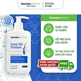 Dầu gội dược liệu BIO CARE PHARMA giảm gàu, nấm ngứa da đầu Santal 300 Shampoo 200ml