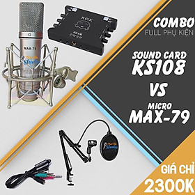 Mua Micro thu âm Max 79 cao cấp - Soundcard XOX KS108  chuyên thu âm  hát karaoke  livetream fb  làm youtube