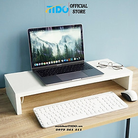 Kệ gỗ để màn hình máy tính, laptop bàn làm việc - Hàng chính hãng TIDO