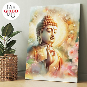 Mua Tranh ảnh thờ treo tường hoặc tranh để bàn mẫu Phật A Di Đà và hoa