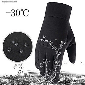 Găng tay mùa đông không thấm nước cảm ứng nhiệt màn hình nhiệt Găng tay ấm áp lạnh Thời tiết lạnh chạy thể thao Găng tay trượt tuyết đi bộ đường dài Color: L-E
