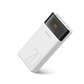 Pin dự phòng polymer Romoss LT20PS 20000mAh nhỏ gọn (Trắng) HÀNG CHÍNH HÃNG