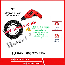 Mua Dây thông tắc cống lò xo  dùng cho máy khoan dài 9m