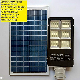 Mua Đèn Năng Lượng Mặt Trời Bàn Chải 300w  Chuẩn IP67  Pin Rời. Sáng Liên Tục 15h. Có Nút Báo Pin Sạc