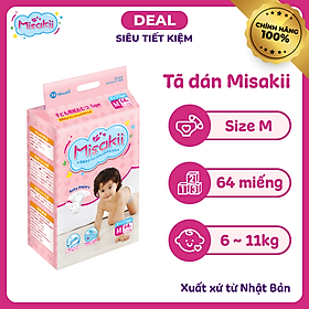 Tã Bỉm Dán MISAKII công nghệ Nhật Bản cho bé yêu size M64