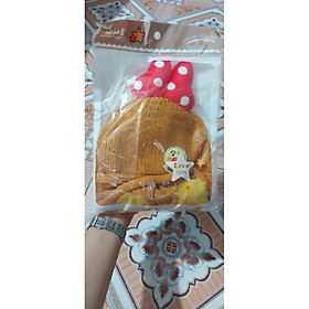Mũ nón len Anpanman cho bé đội mùa đông giúp ấm đầu, ấm tai cho bé dưới 12 tháng. Mũ len hai quả bông có dây buộc cho bé
