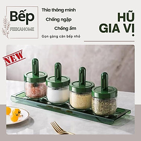 Mua Lọ gia vị thủy tinh có thìa thông minh điều chinh độ dài 300ml chống ẩm tốt