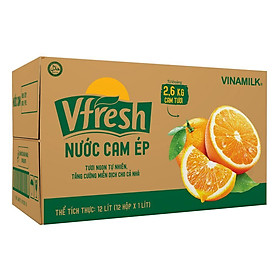 Nước trái cây vị cam ép Vfresh - Thùng 12 hộp 1L