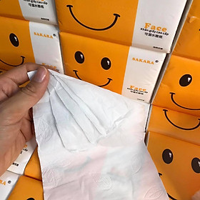 Thùng giấy ăn gấu trúc 4 lớp siêu dai, siêu mềm minh 30 gói hình mặt cười đáng yêu