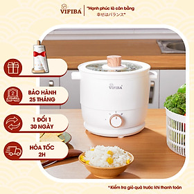 Mua Nồi lẩu điện sâu lòng đa năng hàng chính hãng VIFIBA  kèm đế nồi  dung tích 1 5L  2 cấp độ - Nấu  Chiên  Xào  Hấp  Lẩu   Cháo