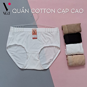 Quần lót nữ cotton trơn cạp cao Vicci 105 ôm gọn vòng 3, mềm mại, thấm hút mồ hôi, kháng khuẩn, khử mùi (có bigsize)