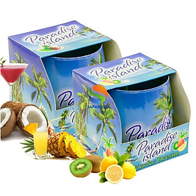 Combo 2 ly nến thơm tinh dầu Bartek Paradise Island 100g - hương gió biển, nến trang trí, thơm phòng, thư giãn, Hỗ trợ khử mùi