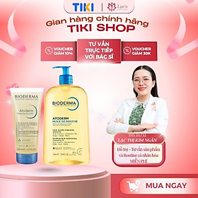 Dầu tắm giúp làm sạch, làm dịu và dưỡng ẩm dành cho da khô, da nhạy cảm Bioderma Atoderm Huile De Douche 1000ML