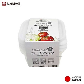 Bộ 3 hộp nhựa bảo quản thực phẩm Nakaya 300ml - Made in Japan