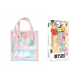 Combo 2 món đồ gồm túi xách hologram BTS và bookmark BTS CHIBI xinh xắn thần tượng Hàn Quốc