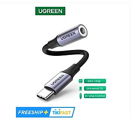 Mua Dây giắc chuyển đổi cổng USB type C sang giắc cắm 3.5mm có chip DAC dài 10cm cao cấp UGREEN 80154 - hàng chính hãng