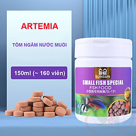 Thức ăn cá Sunsun Artemia Fish Food viên dán tôm ngâm nước muối thức ăn tép cảnh