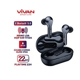 Tai Nghe Bluetooth Không Dây VIVAN T200 – Chip Driver Titanium Alloy, Sử Dụng Trong 22H, Chống Nước IPX4, Cảm Ứng 1 Chạm - HÀNG CHÍNH HÃNG