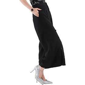 Quần Nữ Ống Rộng Xẻ Tà Phối Nút