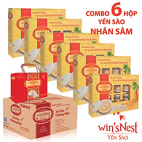 Combo 6 hộp nước yến sào win'sNest nhân sâm (6 Lọ x 70 ml / Hộp) thích hợp cho người lớn và người bệnh trong quá trình hồi phục sức khỏe