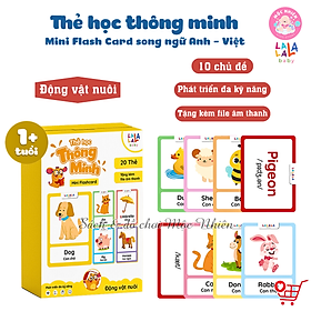 Thẻ học thông minh Mini Flashcard song ngữ Anh - Việt nhiều chủ đề cho bé - Thương hiệu Lalala baby