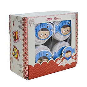Hộp quà tết gồm 4 lọ ruốc cá hồi Meiwa cho bé và gia đình