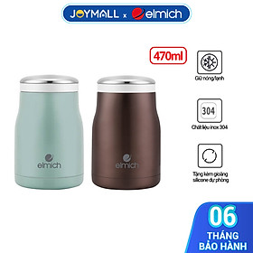 Bình đựng thức ăn giữ nhiệt Inox 304 Elmich EL-8291 470ml, Hàng chính hãng, tặng kèm gioăng -JoyMall