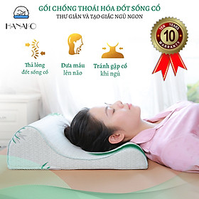 Mua Gối chống thoái hóa đốt sống cổ chuyên dụng 2 đầu gối cao thấp HANAKO - hỗ trợ giảm thiểu đau mỏi vai gáy  cột sống