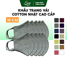 Khẩu Trang Vải Nam Nữ Khẩu Trang Màu Cotton Nhật Cao Cấp Chống Nắng Combo 10 Cái