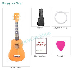 Đàn Ukulelele Orange Soprano (Màu cam) tặng kèm bao đựng + sách học + dây dự phòng + phím gảy