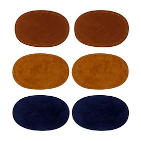 3 Pairs Suede Sew on Elbow Knee Patches DIY Repair Applique Brown Tan Blue