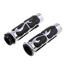 2 Pieces Custom Flame Handlebar Hand Grips Universal for Motorcycle 25mm