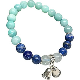 Vòng Đá Amazonite Mix Lapis Và Charm Chuông Bạc Ngọc Quý Gemstones VPT041