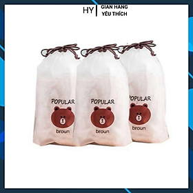 Mua Set 100 Màng Bọc Thực Phẩm Bo Chun Co Dãn Tái Sử Dụng Được Kèm Túi Gấu | (TT65)