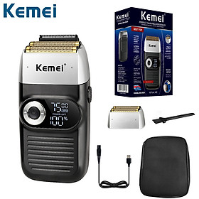 Máy Cạo Râu Tiện Dụng Kemei 2026,Dao Cạo Râu Tích Hợp Pin 1400 mAh Công Suất 5W, Đèn Led Hiện Dung Lượng Pin, Lưỡi Cắt Titatium, Động Cơ Hạn Chế Tiếng Ồn - HÀNG CHÍNH HÃNG