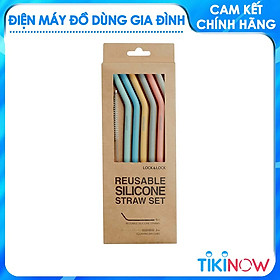 Bộ 6 Ống Hút Silicone Có Thể Tái Sử Dụng Kèm 2 Cọ Rửa Lock&Lock TLL080 ( 250 x 78 mm)