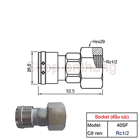 Khớp nối nhanh khí nén SF(ổ cắm) - Nitto (Nhật Bản)